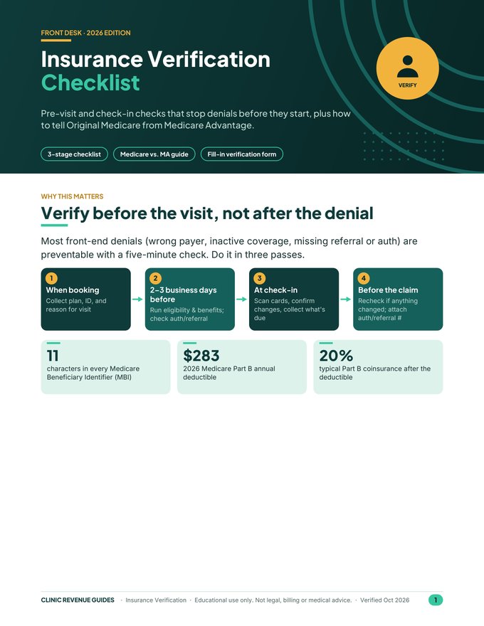First page of Insurance Verification Checklist